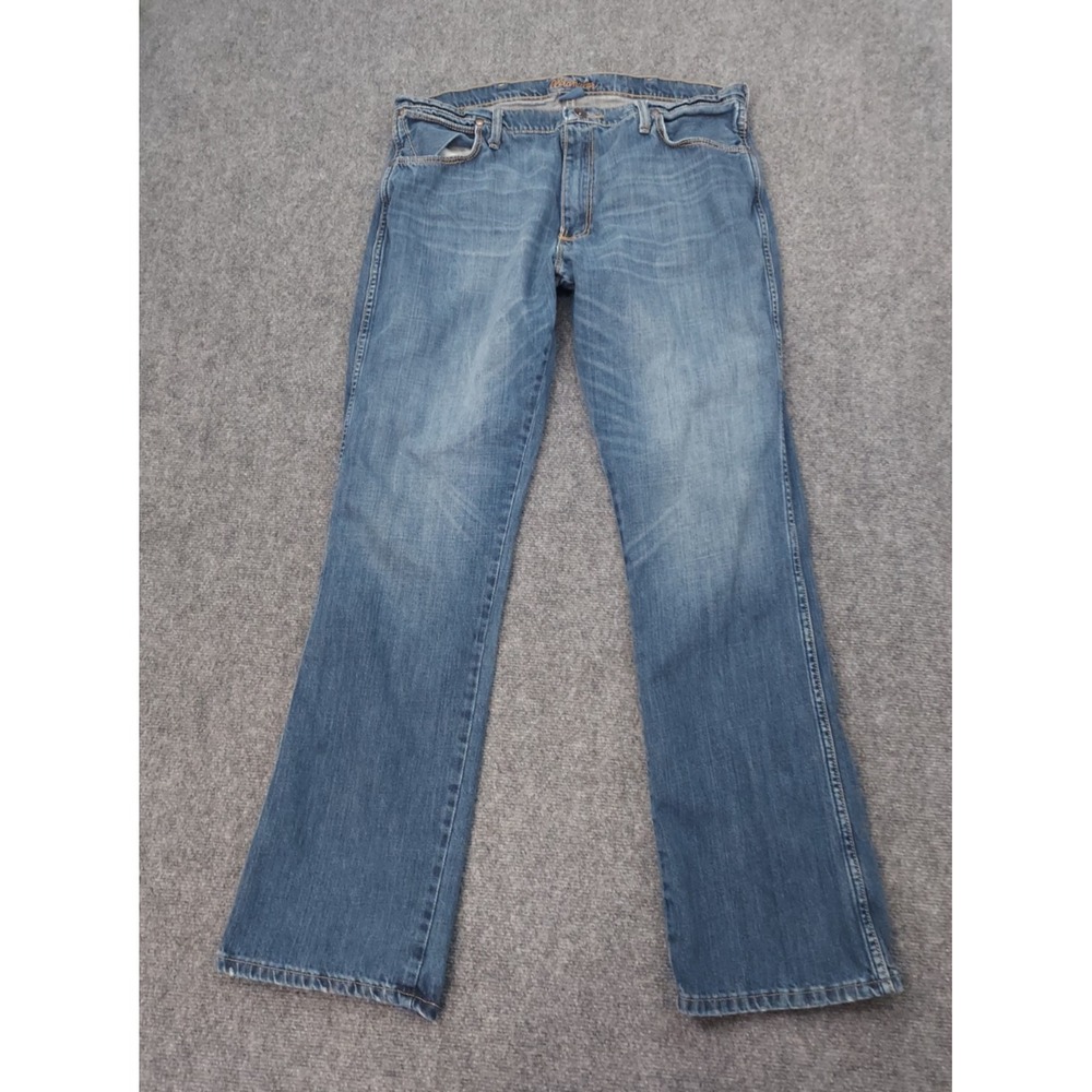 Wrangler Jeans Mens 38x36 Blue Slim Boot Cut Western Ranch Cowboy Cotton Denim
